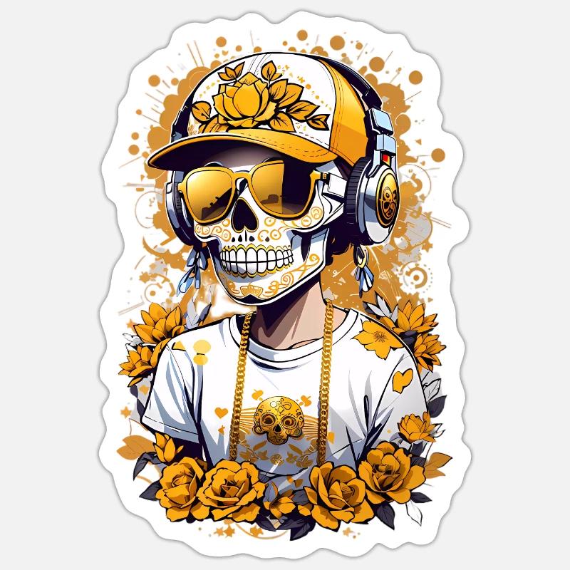 Sugar Skull - Sticker size S (10 x 10 cm) - white matte