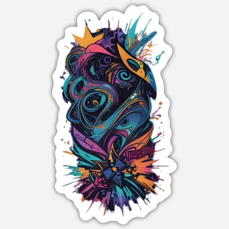 Abstrakte Kunst 2 - Sticker Größe S (10 x 10 cm) - Mattweiß