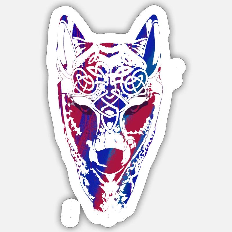 Wolf, Wikinger, germanen, asgard, midgard,valhalla - Sticker Größe S (10 x 10 cm) - Mattweiß