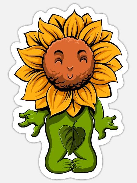 Sonnenblume - Sticker Größe S (10 x 10 cm) - Mattweiß