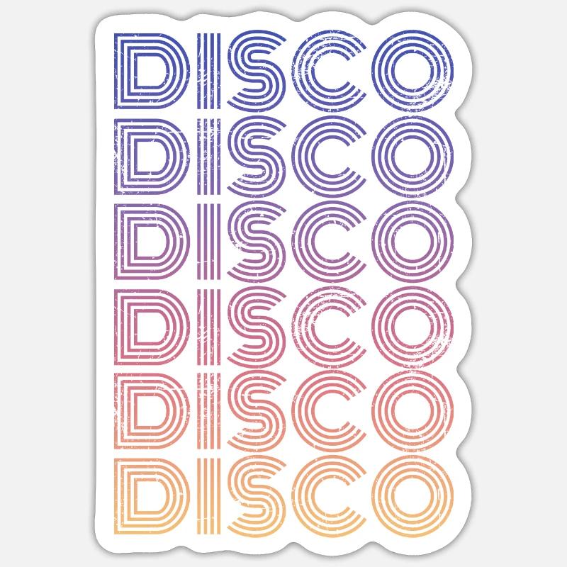 Disco Retro - Sticker size S (10 x 10 cm) - white matte
