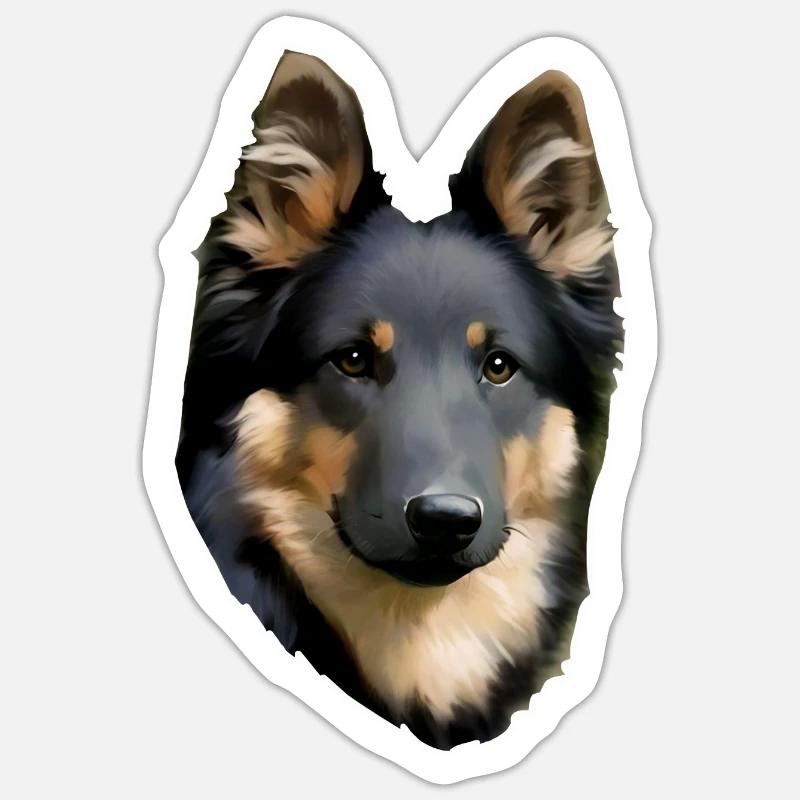 böhmischer Shepperd Chodsky - Sticker Größe S (10 x 10 cm) - Mattweiß