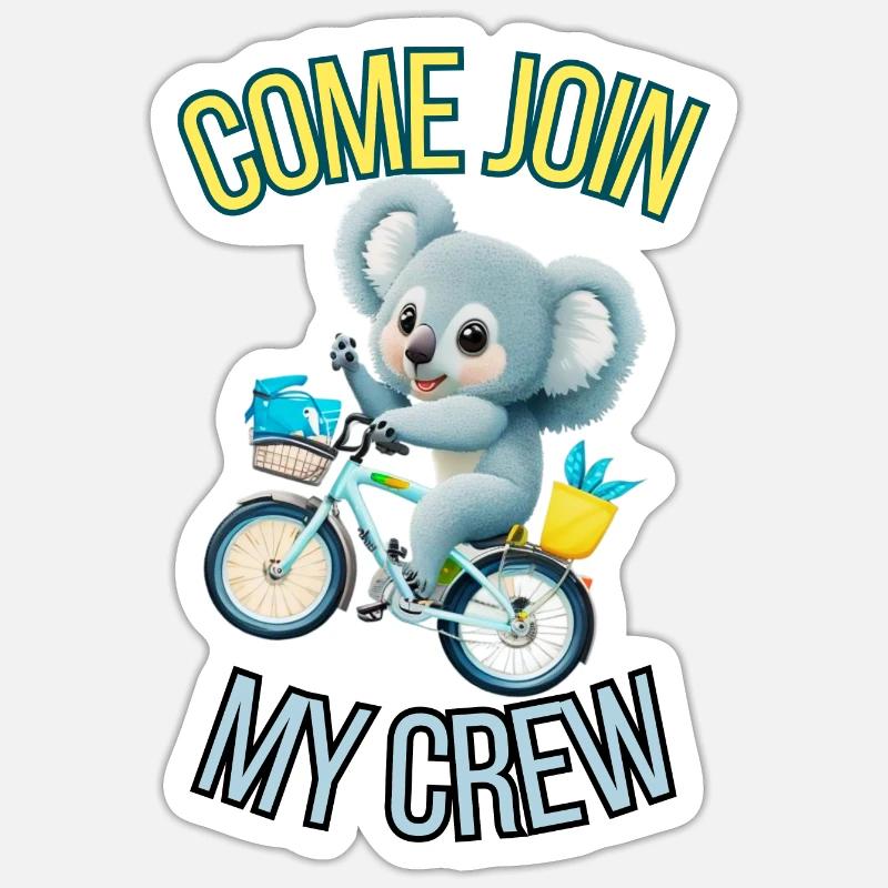 come join my crew - Sticker taille S (10 x 10 cm) - blanc mat