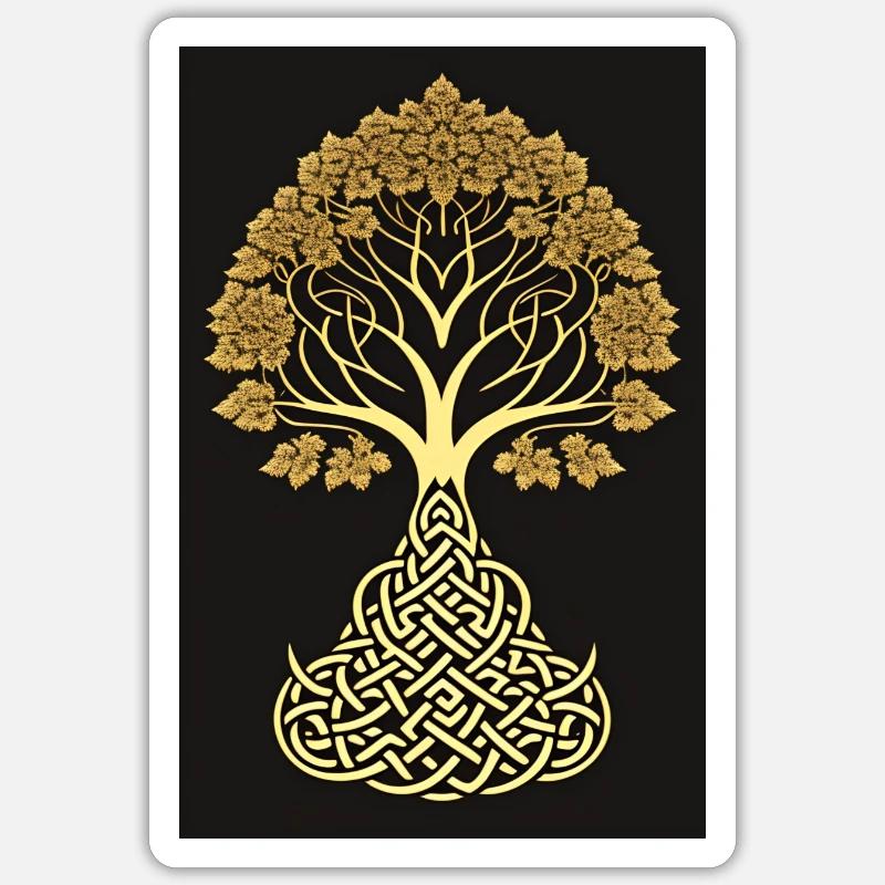 Keltischer Lebensbaum - Sticker Größe S (10 x 10 cm) - Mattweiß