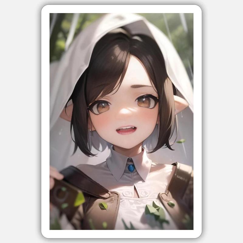 Anime mädchen Sticker Größe S (10 x 10 cm)