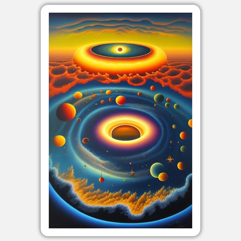 Dans son propre cosmos - Sticker taille S (10 x 10 cm) - blanc mat