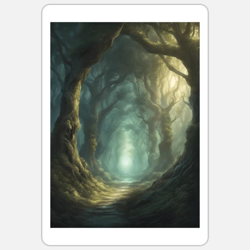Old mythical forest path Sticker size S (10 x 10 cm)