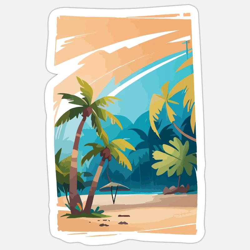Contexte tropical - Sticker taille S (10 x 10 cm) - blanc mat