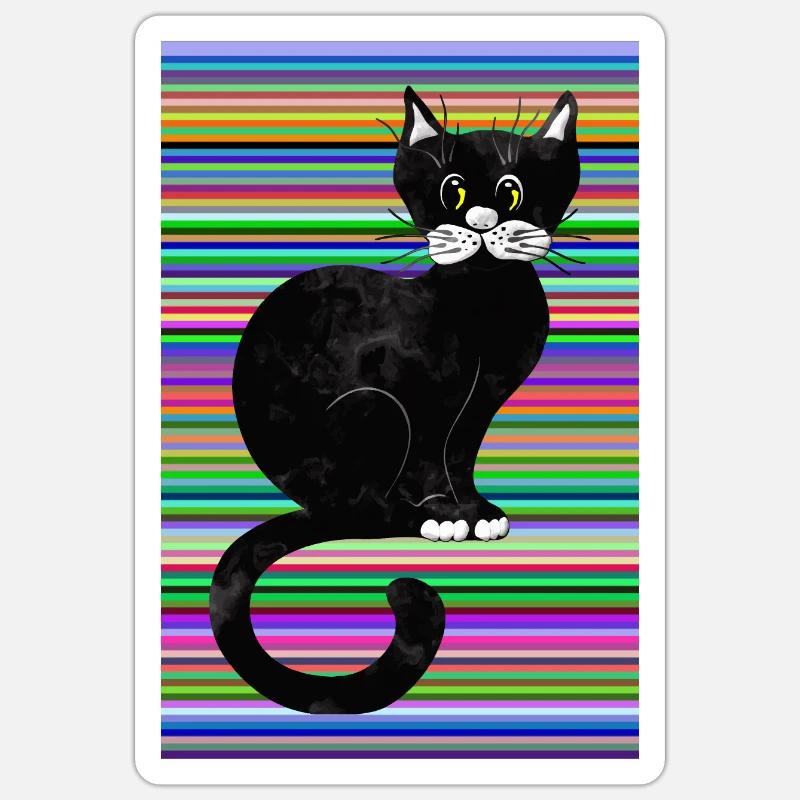 Cat - Sticker size S (10 x 10 cm) - white matte