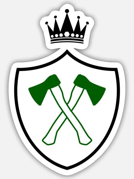 äxte axt wappen - Sticker Größe S (10 x 10 cm) - Mattweiß