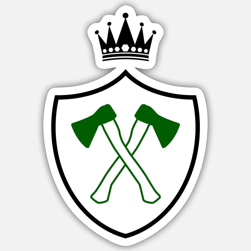 äxte axt wappen - Sticker Größe S (10 x 10 cm) - Mattweiß