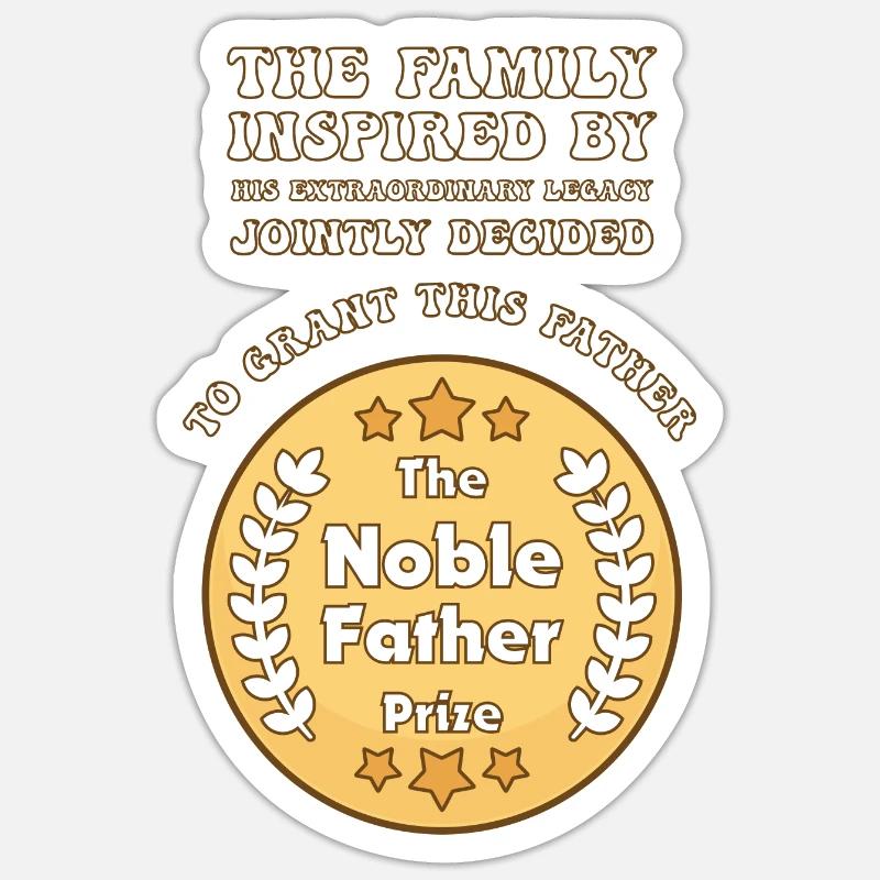 Nobelpreis des Vaters - Sticker Größe S (10 x 10 cm) - Mattweiß