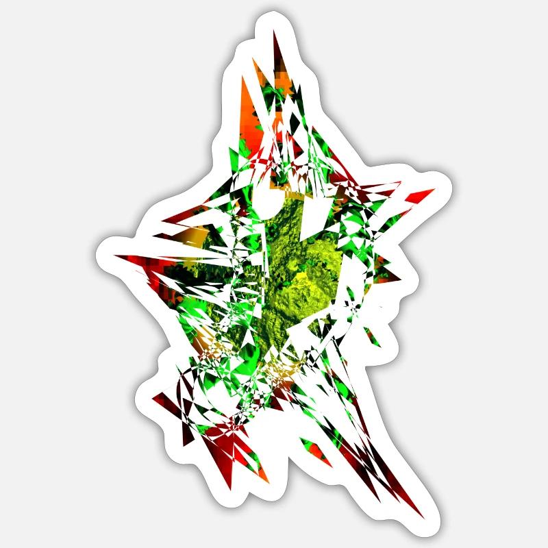 Graphiques abstraits Zig Zag - Sticker taille S (10 x 10 cm) - blanc mat