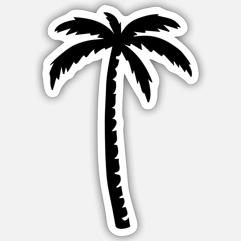 Palmier - Sticker taille S (10 x 10 cm) - blanc mat