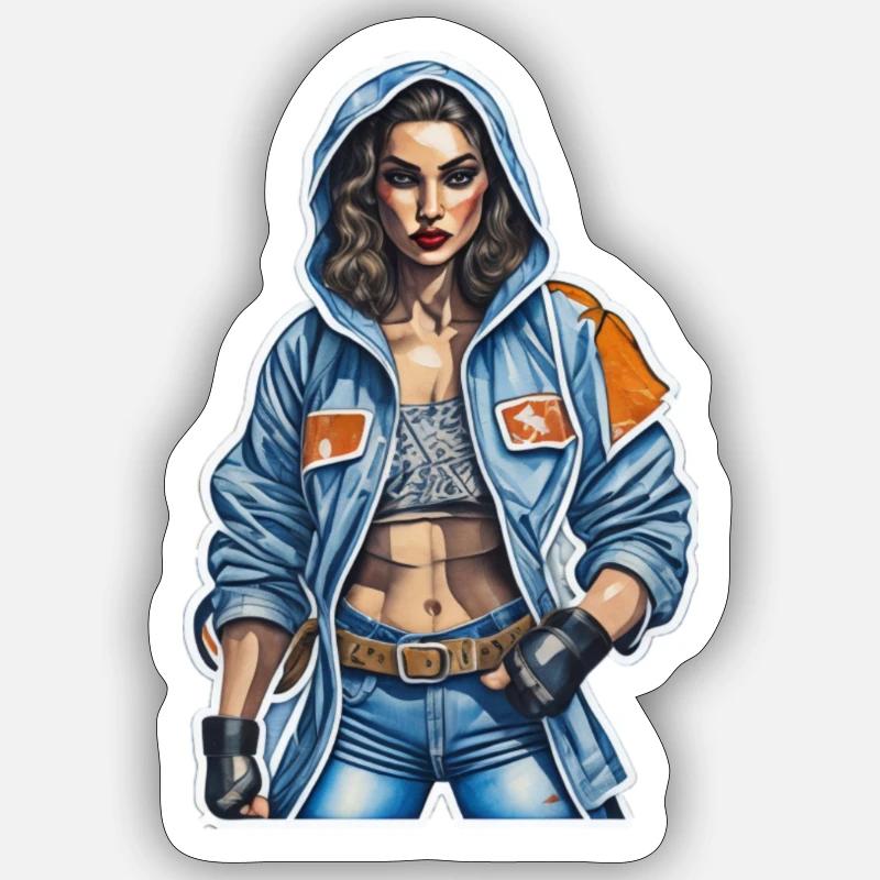 Dame cool - Sticker taille S (10 x 10 cm) - blanc mat