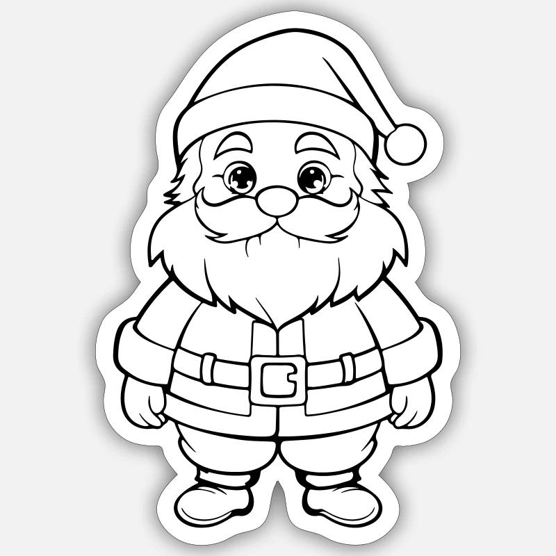Weinachtsmann Comic - Sticker Größe S (10 x 10 cm) - Mattweiß