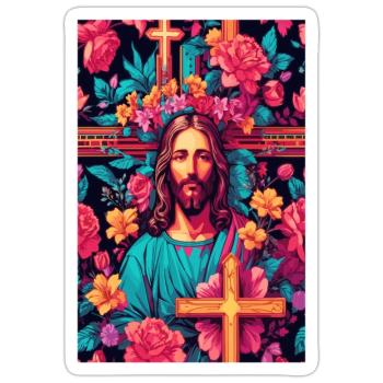 Jesus Christus - Sticker Größe S (10 x 10 cm) - Mattweiß - Vorne