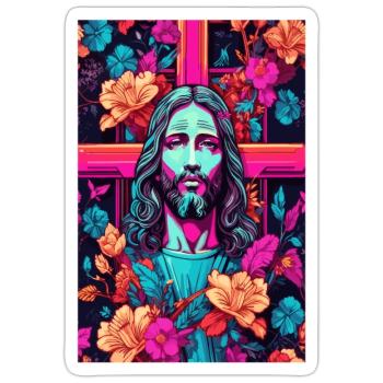 Jesus Christus - Sticker Größe S (10 x 10 cm) - Mattweiß - Vorne