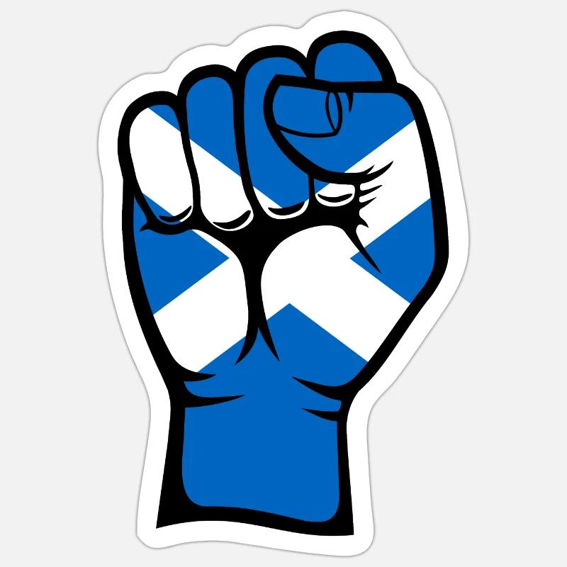 Drapeau de l’Ecosse poing main utilisé symbole Sticker taille S (10 x 10 cm)