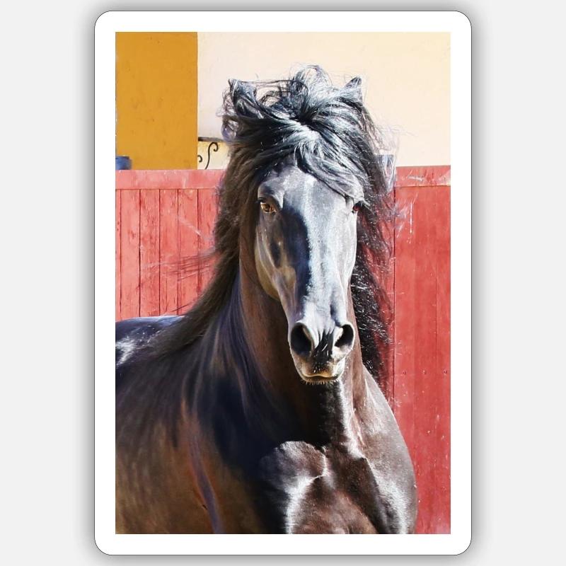 Pferd, Isibat - Sticker Größe S (10 x 10 cm) - Mattweiß