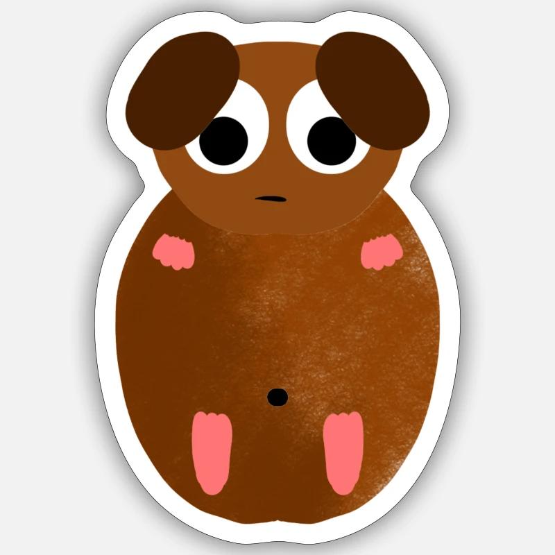 Mignon putter cochon d’Inde - Sticker taille S (10 x 10 cm) - blanc mat