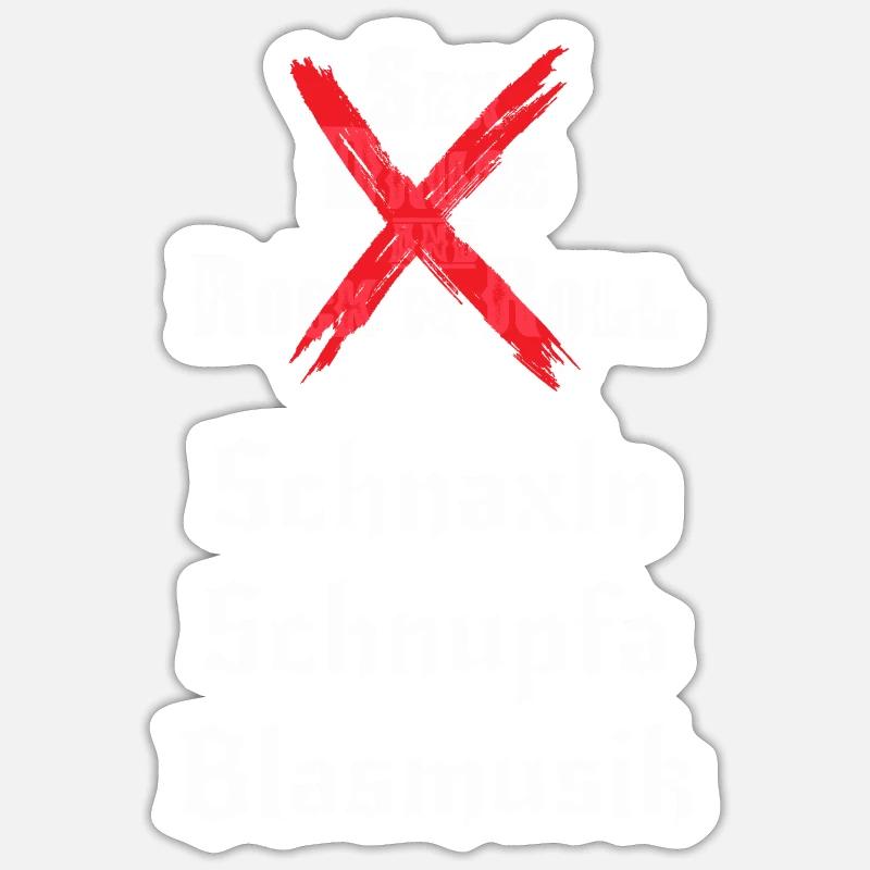 Schnaxln Schnupfa Blasmusik - Sticker Größe S (10 x 10 cm) - Mattweiß