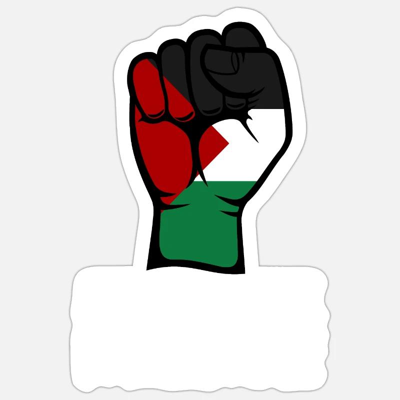 Drapeau de la Palestine libre - Sticker taille S (10 x 10 cm) - blanc mat