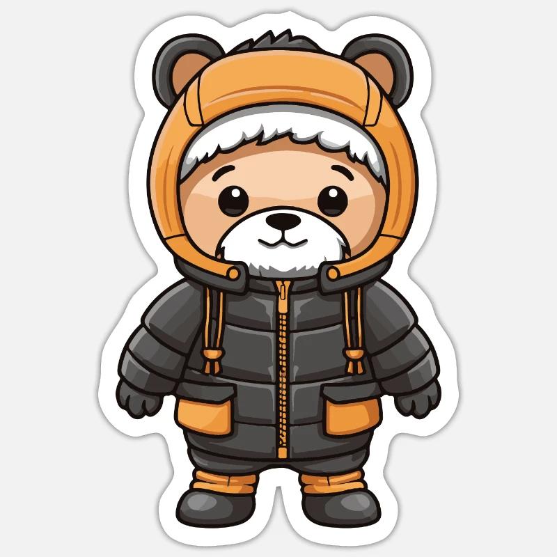 Bear Winter Comic Sticker size S (10 x 10 cm)
