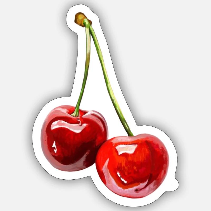 CEREZA KIRSCHE - Sticker Größe S (10 x 10 cm) - Mattweiß