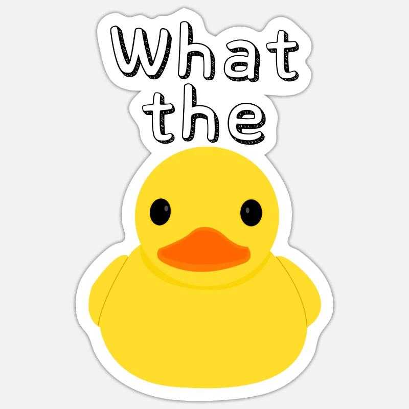 Rubber Ducky Rubber Duck Qu’est-ce que le canard drôle - Sticker taille S (10 x 10 cm) - blanc mat