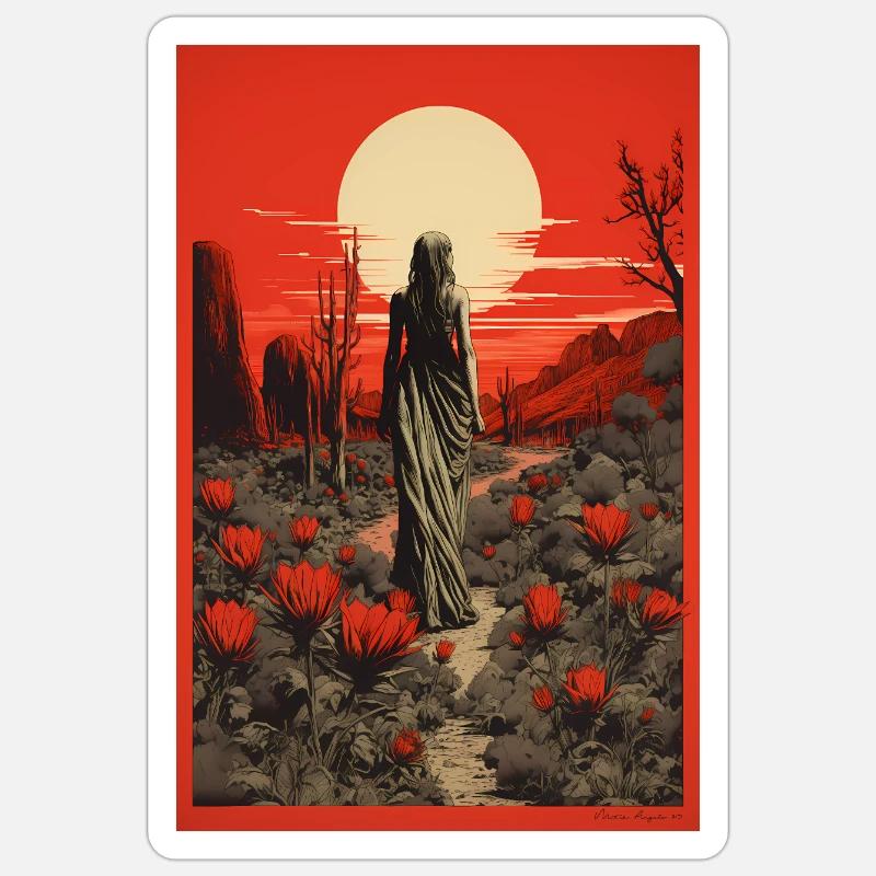 Consumée par le Désert - Sticker taille S (10 x 10 cm) - blanc mat