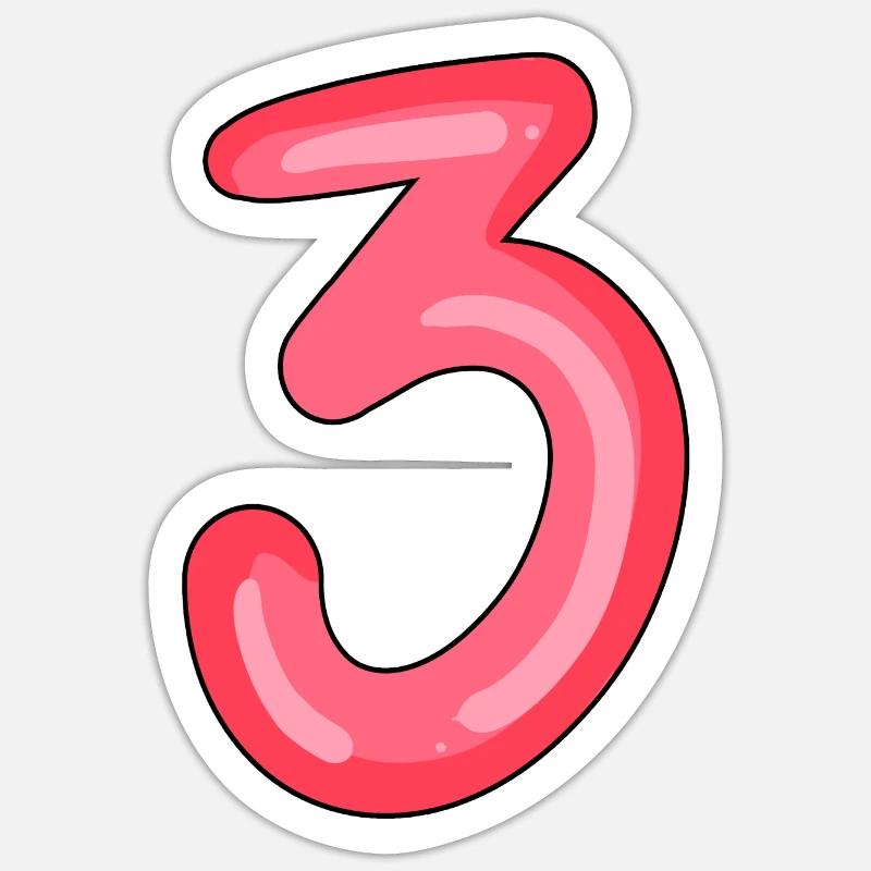 3 - Three Sticker size S (10 x 10 cm)