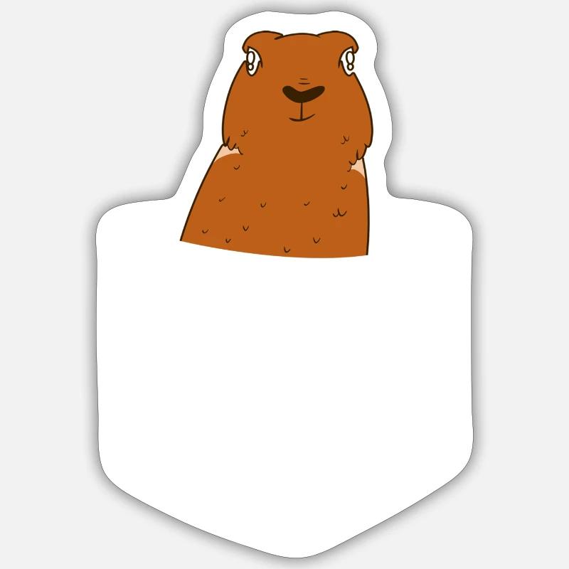 Chien de prairie - Sticker taille S (10 x 10 cm) - blanc mat