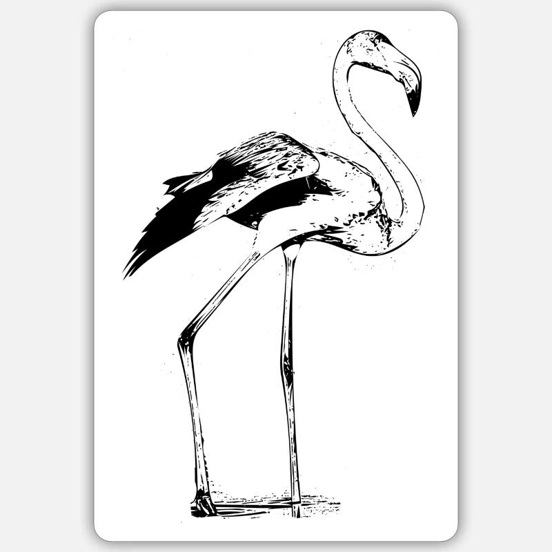 Flamant - Sticker taille S (10 x 10 cm) - blanc mat