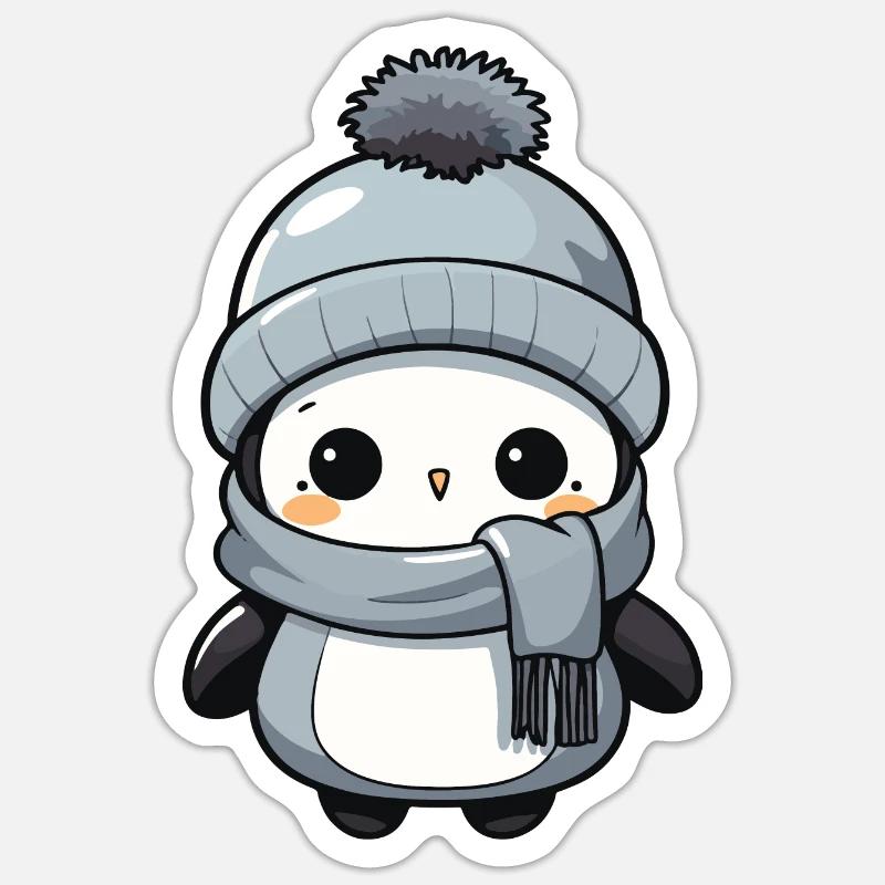Penguin Winter Animal Cute Comic - Sticker size S (10 x 10 cm) - white matte