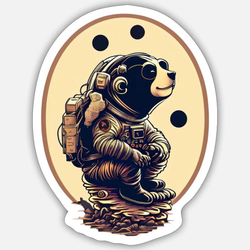 Ours Espace - Sticker taille S (10 x 10 cm) - blanc mat