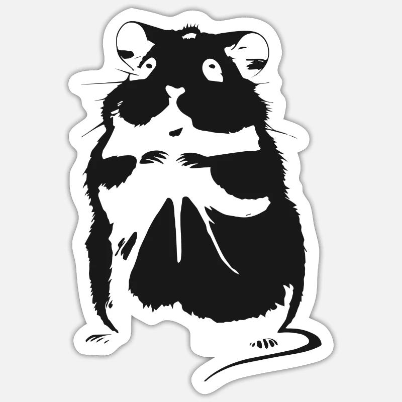 Hamster mignon - Sticker taille S (10 x 10 cm) - blanc mat