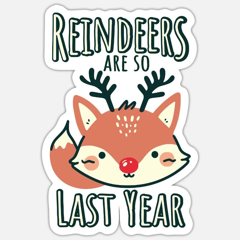 Fox Christmas Fun Saying - Sticker size S (10 x 10 cm) - white matte