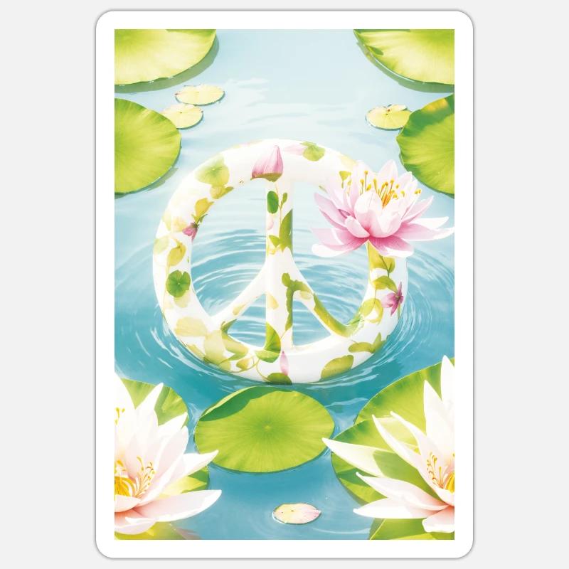 Signe de paix - Sticker taille S (10 x 10 cm) - blanc mat