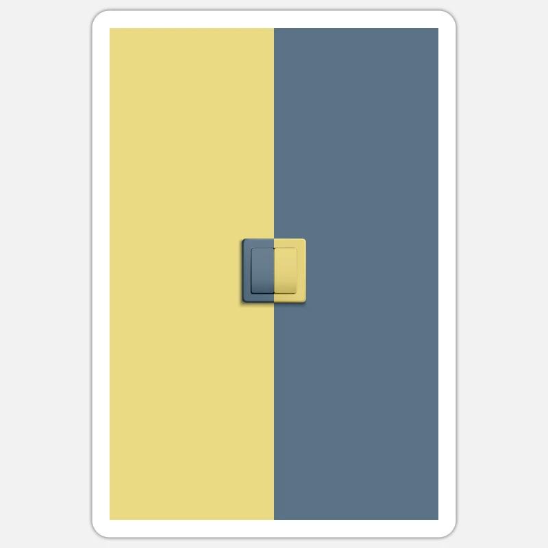 Light switch on harmonious out of harmony Sticker size S (10 x 10 cm)