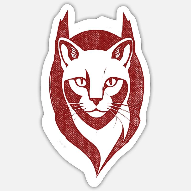 Cool Cat Logo Chaton Chaton - Sticker taille S (10 x 10 cm) - blanc mat