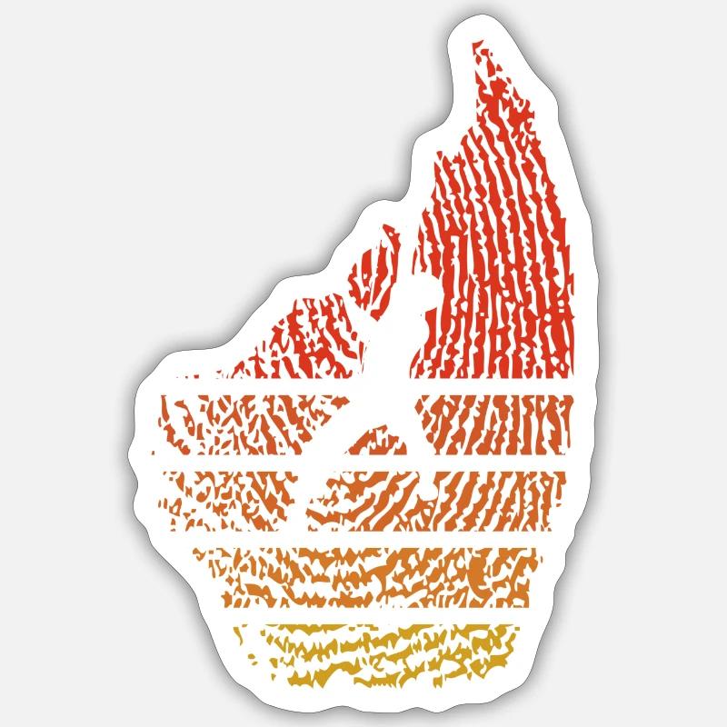 Sunset Summit Silhouette - Sticker Größe S (10 x 10 cm) - Mattweiß