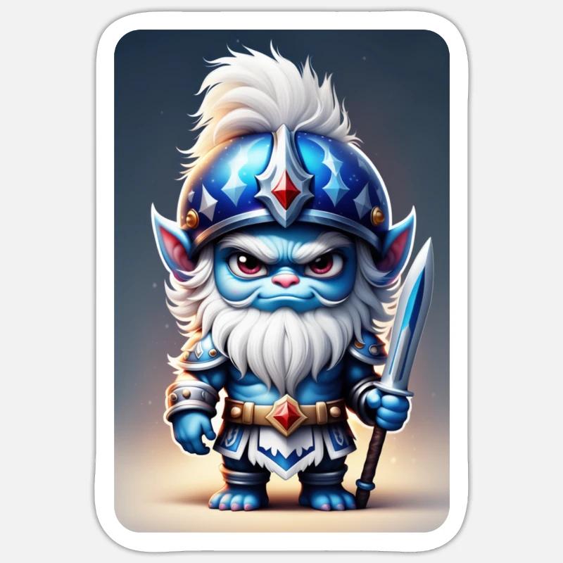 Grumpi Man 2 - Sticker taille S (10 x 10 cm) - blanc mat
