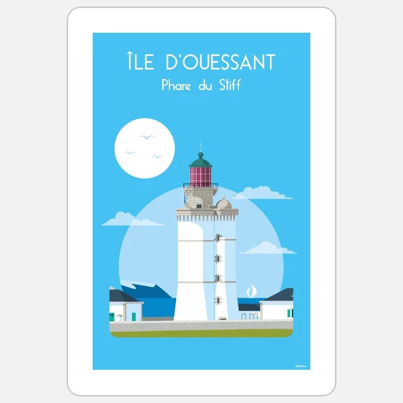 PHARE DU STIFF - Sticker taille S (10 x 10 cm) - blanc mat