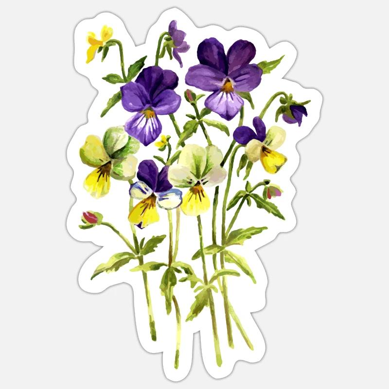 Fleur - Sticker taille S (10 x 10 cm) - blanc mat
