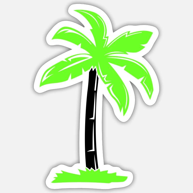 palmier - Sticker taille S (10 x 10 cm) - blanc mat