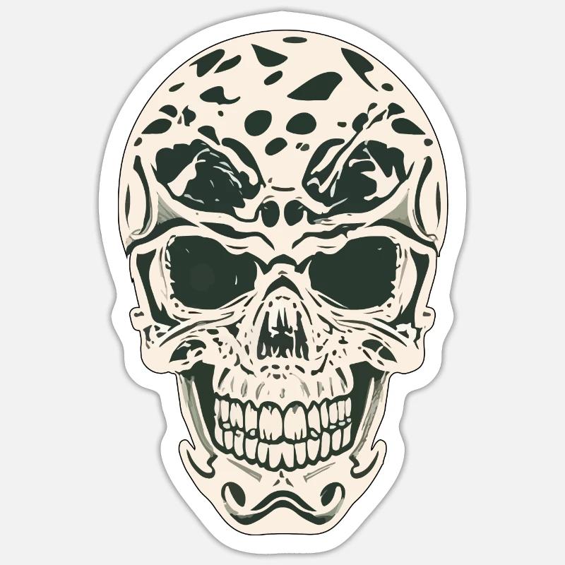 CRÂNE - Sticker taille S (10 x 10 cm) - blanc mat