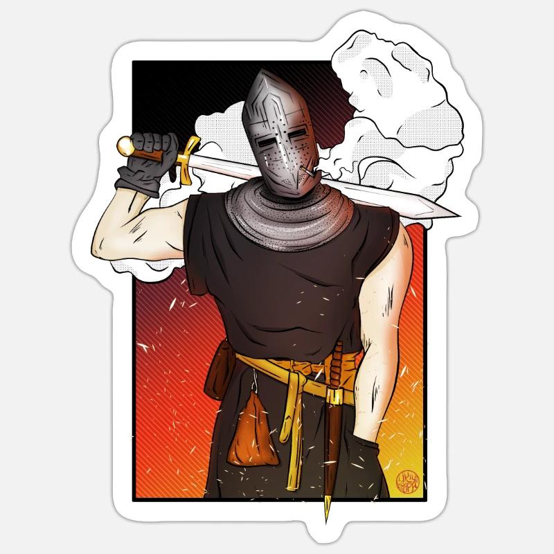 Chevalier yankee à l'épée Sticker taille S (10 x 10 cm)