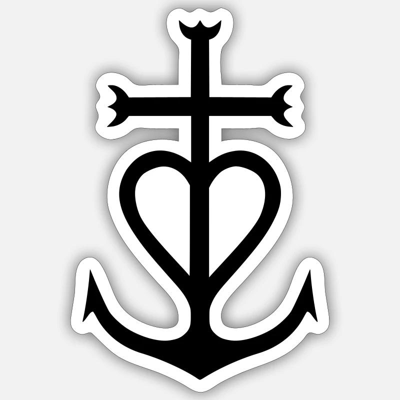 Croix Camargue - Sticker taille S (10 x 10 cm) - blanc mat