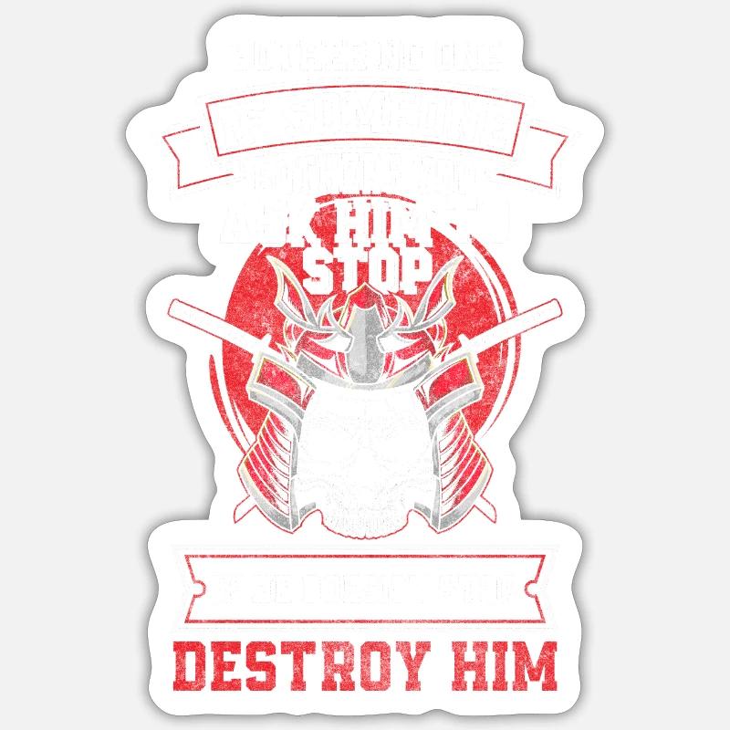 Samurai Aikido Honor - Sticker size S (10 x 10 cm) - white matte